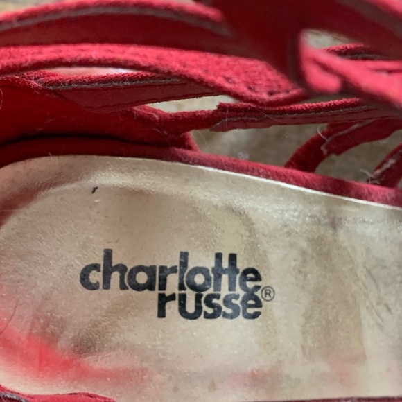Charlotte Russe Red stiletto heels with gold cross on the back size 9 - Picture 14 of 15